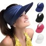 Women's Wide Brim Sun Hat With Pleated Visor - Perfect For Beach Seaside And Outdoor Sports - Provides Sun Protection And Style