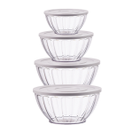 Bpa Free Plastic Mixing Bowl With Colorful Lid - 5L 3.5L 2.5L 1.5L - 4 Piece