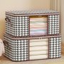 Clothes Quilt Storage Bag Transparent Window Storage Bag Houndstooth Window Opening Storage Bag Bedroom Wardrobe Quilt Clothes Organization Bag Dust-proof Breathable Moisture-proof Storage Bag