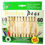 Wooden Pegs 60 Pack