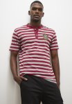 Striped Grandpa Tee With Badge - Grey Melange & Plum