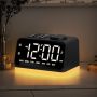 Jall Digital Alarm Clock With Fm Radio For Bedroom 8 Colors Night Light With 2 Charging Port Sleep Sound Machines With Timer Dual Alarm Loud Alarm