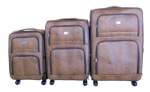 Smte Luggage Set Of 3 Pu Leather Travel Suitcases 282422 Inch Dark Brown With Keychain