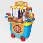 33PC Kids Pretend Barbeque Trailer Playset On Wheels