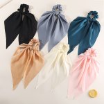 6PCS Satin Knotted Bow Hair Scarf Scrunchies - Elastic Hair Ties For Women And - Red Ponytail Holder For A Stylish And Comfortab