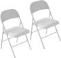 2 Piece Pu Folding Chair Indoor Metal Frame