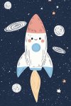 Smiling Rocket - Wall Art Print - A1