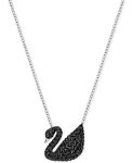 Swarovski Iconic Swan Pendant Necklace Black teal One Size