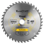 Tork Craft Saw Blade Tct 260X40T 30 25 4 20 16MM Contractor