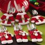 6PCS Santa Suit Christmas Cutlery Holder Tableware Silverware Bag Decorations Christmas Decor Table Decor Home Decor Kitchen Decor