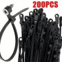 100/200PCS Creative Nylon Cable Ties With Screw Mounting Hole Self Locking Loop Wrap Bundle Ties Strap Diy Office Cables Wire Fasten Organizer