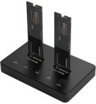 MicroWorld Dual Bay M.2 SSD Dock With Clone