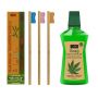 Oral Care Biodegradable Bamboo Toothbrush & Organic Hemp Oil Mouthwash