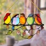 Charming Acrylic Bird Suncatcher - Colorful Glass-style Window Hanging For Home & Garden Decor