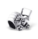 C190-C5597 - 925 Sterling Silver Baby Pram Carriage European Charm Bead