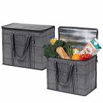 Veno 2 Pack Cooler Bag And Insulated Grocery Bags For Food Collapsible Cooler. Reusable Shopping Bags For Groceries With Hard Bo