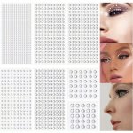 450 200 160 60 36 25 20PCS Artificial Crystal Stickers Transparent Gem Stickers For Face Nail Self-adhesive Crystal Glitter Jewe