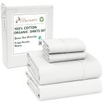 Ruvanti 100% Cotton Organic Percale Sheets Queen Size Crisp Cooling Bed Sheets For Hot Sleepers Deep Pocket 15" Soft Peach Finis