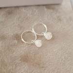 Chloe 925 Sterling Silver Round Hoop Earrings 6MM On 12MM Hoop