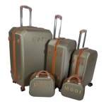 Smte-quality Luggage Suitcase Hardshell Mooistar 5 Piece Gold With Keychain