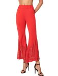 Yvette Bell Bottom Pants For Woman Lace High Waisted Flare Leggings Pants Black Sexy Disco 70S