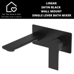 Linear Satin Black Wall Mount Single Lever Bath Mixer