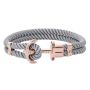 Women Phrep Bracelet Grey Polyester Rose Gold Plated Clasp