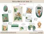 Cot Duvet Bedding Monster Leaf Safari Car Ride Watercolor Set