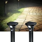 Auraxy LED Solar Powered Motion Sensor Pathway Lights Battery Powered Outdoor Waterproof Motion Detector Walkway Light Use For Y