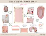 Cot Duvet Bedding Simple Ellie Elephant Peachy Pink Floral Set