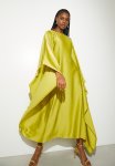 Slash Neck Kaftan Dress - Green