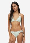 Tie Tanga Bikini Bottoms - Light Green floral