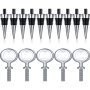 10 Pcs Metal Wine Stopper And 5 Pcs Blank Stainless Steel Bottle Opener Chrome Bottle Stopper Bottle Opener Inserts Set Hardware For Wedding Wine Part