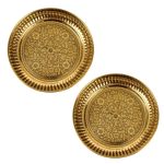 Putrika Traditional Handcrafted Brass Puja Thali Arati Bartan Thambulam Plate - Engraved Designed Halwa Plate 11CM 2