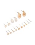Goldair Gold Clover & Pearl Earrings 8-PACK