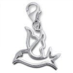 C496 - Sterling Silver Dove Bird Dangle Charm