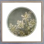 Foraged Texture Rounds 3 Art Print - 60 X 60CM Framed Canvas With Natural Wood Frame