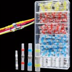 150PCS Solder Seal Wire Connectors Kit - Heat Shrink Butt Terminals Pe Insulated Quick Splice Electrical Connectors Mixed Sizes 