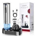 Electric Wine Opener Set With Stand - Premium Wine Gifts With Rechargeable Wine Opener Foil Cutter Pourer Vacuum Stopper And Ele
