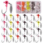25 50PCS Fishing Jig Heads Kit Fishing Jig Head Hooks With Eye Ball Jig Hook Lure Fishing Jigs With Plastic Box For Bass And Cra