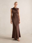 Kristy Metallic Maxi Dress - 16 Dark Bronze