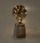 LED Glass Round Lamp Smokey Luster 23X10CM