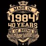 1PC 1984 Golden Crown 40 Years Of Being Awesome Sticker For Men Fashion Transfer Stickers For T-Shirts Jeans Bag Throw