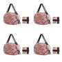Foldable Reusable Shopping Tote Bag Large - Pink Camouflage - 4 Pack