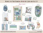 Cot Duvet Bedding Winnie The Pooh Drawing Adventure Green And Blue Set