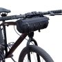 2.5L Bike Handlebar Bag Waterproof Bicycle Accessories Bike Frame Front Pouch With Zipper And Shoulder Strap