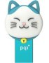 Connect 303 Lucky Cat USB 3.0 Otg Drive With Audio Jack Dust Cover Design Blue 32GB