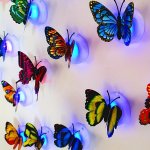 6 9PCS 3D Glowing Double-layered Wing Butterfly Home Decoration With Adhesive Back Glowing Butterfly Birthday Gift Home Wedding