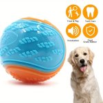 Durable Rubber Dog Chew Ball - Teeth Cleaning & Molar Health Toy For All Breeds Striped Pattern