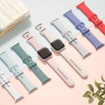 Silicone Sport Watch Bands For Iwatch Series 1-9 Unisex Soft Replacement Strap Water-resistant With Butterfly Clasp Compatible W